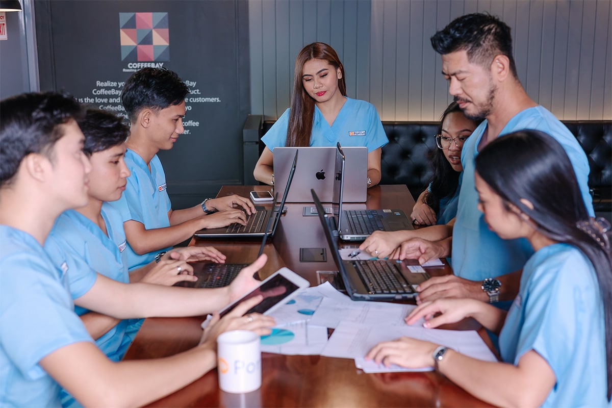 Portiva's medical virtual assistant working using laptop