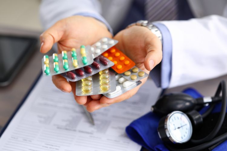 approved medications in doctor's hand