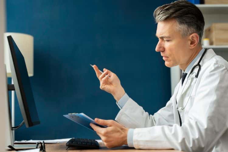 electronic prior authorization doctor using a computer