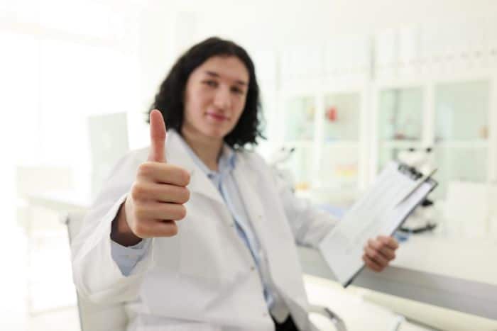 transparency in precertification doctor thumbs up