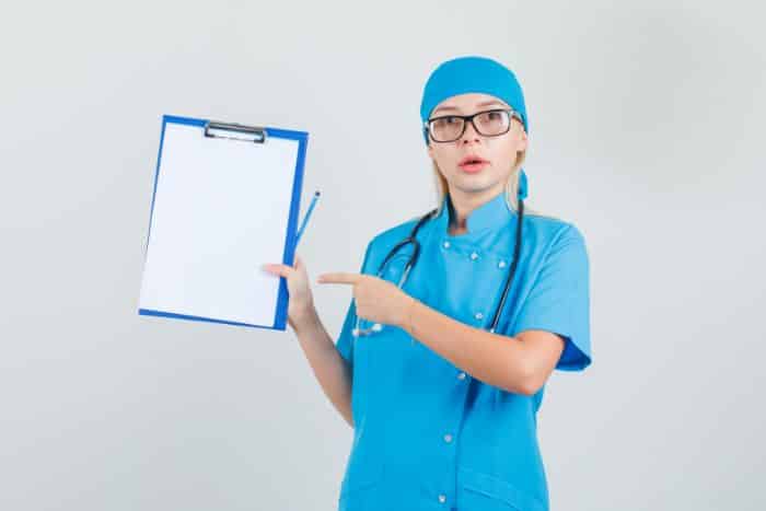 assessing the advantages of preapproval in healthcare female doctor pointing