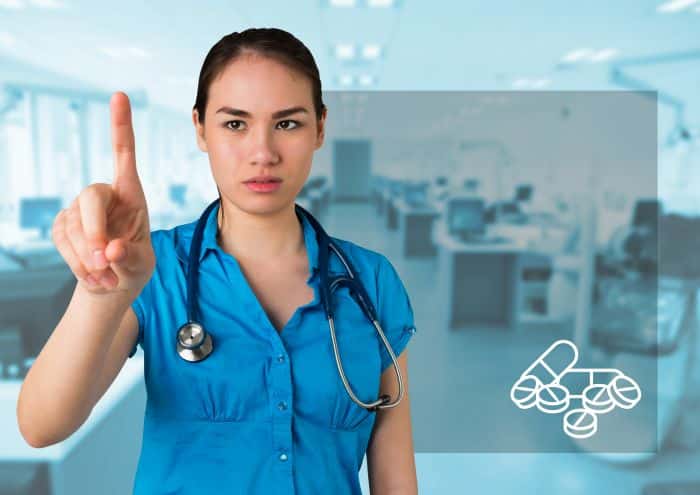 use of prior authorization technology female doctor pointing