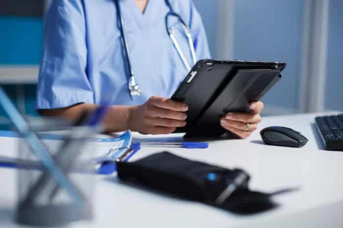 prior authorization integration for private practices nurse using tablet