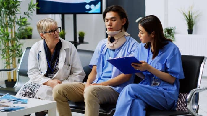advocating prior authorization policy changes discussing health care treatment with injured patient
