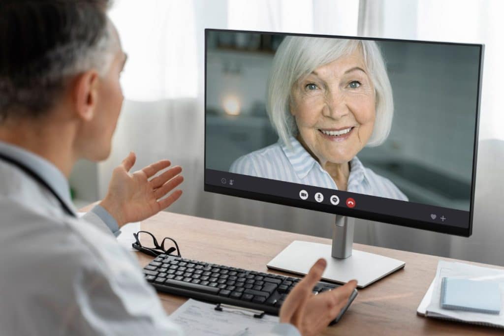 patient happiness through virtual medical receptionist, happy patient video call