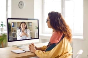 patient interaction with virtual medical receptionists patient talking to the doctor virtually