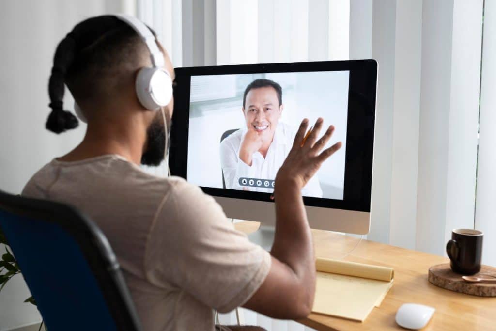 patient interaction with virtual medical receptionists two person video calling