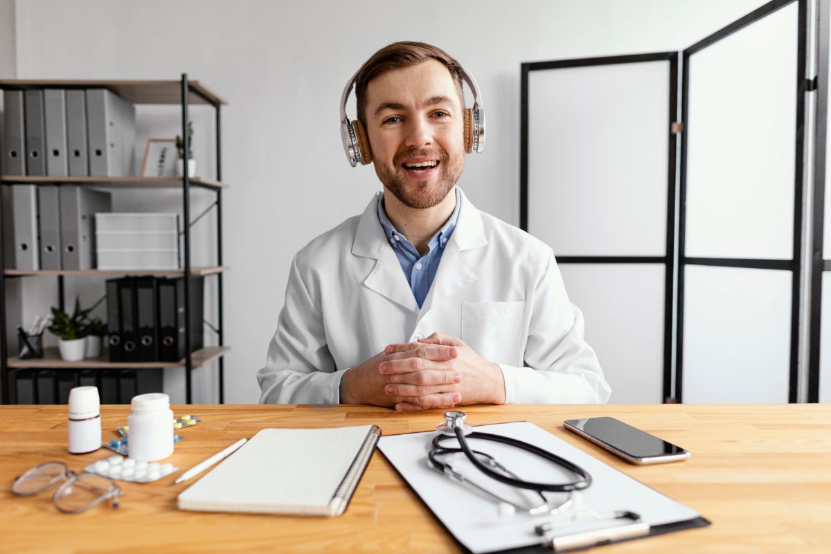 top benefits of hiring a virtual medical receptionist, doctor smiling
