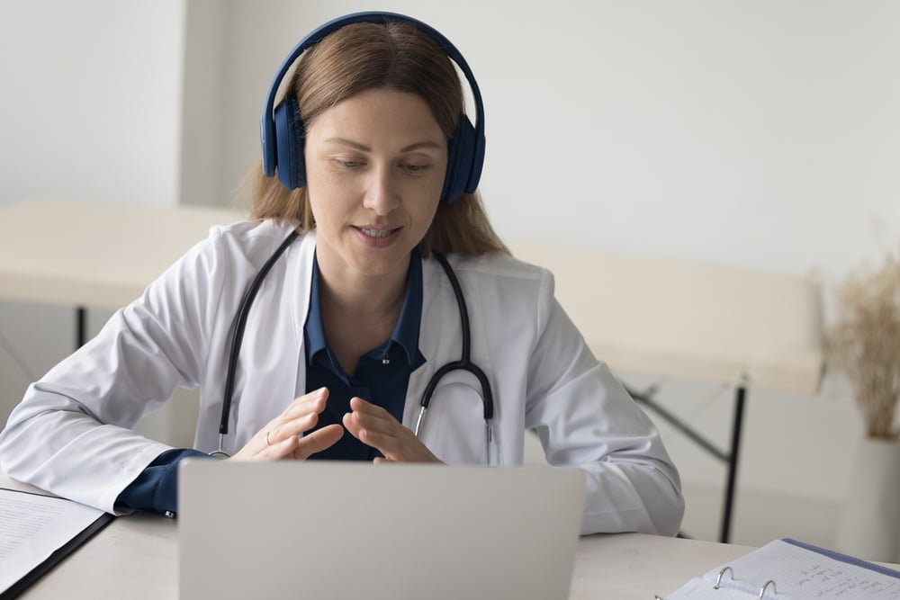 utilizing a virtual medical receptionist, VA doctor talking to someone