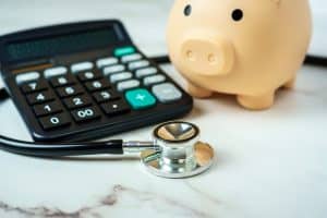 implementation of virtual medical receptionists calculator, piggy bank and stethoscope