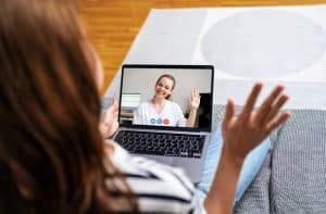 virtual medical receptionists in telemedicine patient talking to the doctor virtual